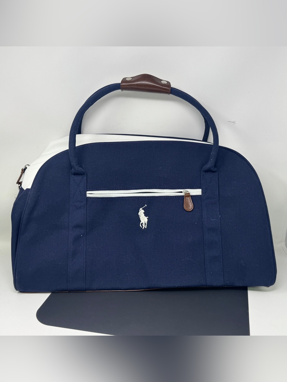 Polo Ralph Lauren Leather and fabric Duffel Bag new